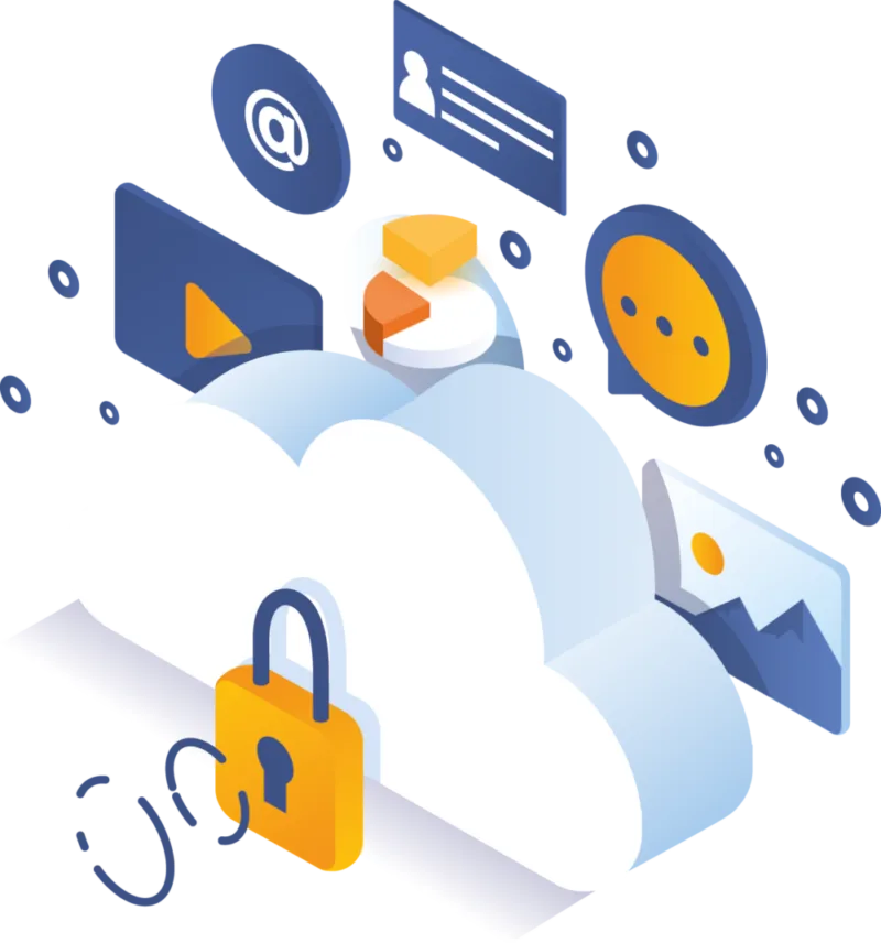 Secure cloud lock icon for PCI compliant call recording